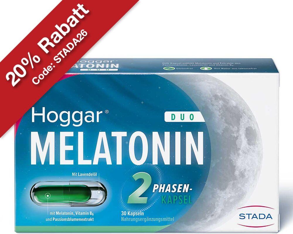 Hoggar Melatonin Duo Einschlaf-Kapseln