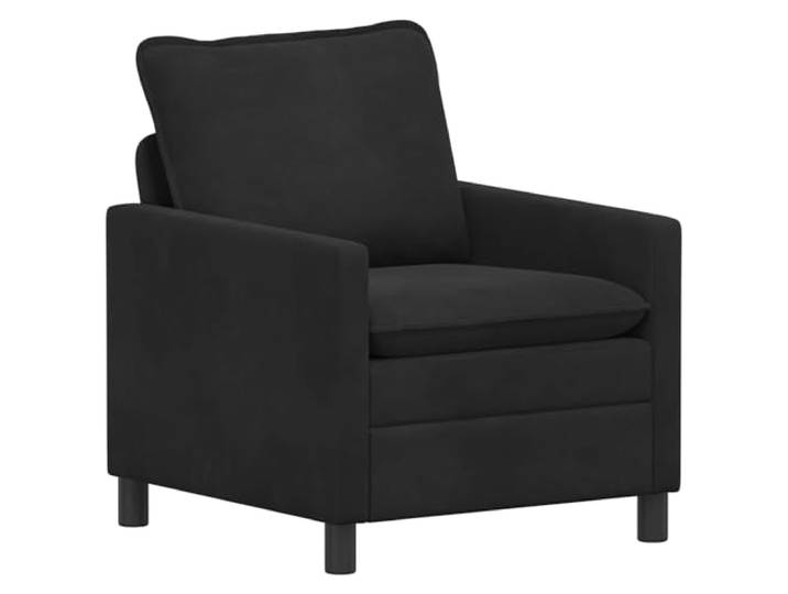 KUTYWEXFM 1-Sitzer Sofa Schwarz Samt Metallrahmen 76x81x87,5 cm Bequemer Einzelsessel aus Samt mit stabiler Metallkonstruktion für Wohnzimmer, Schlafzimmer und moderne Arbeitsräume.