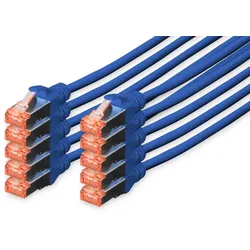 Digitus Professional CAT 6 S/FTP Patch-Kabel 0,25m RJ-45 (M) 10er Pack blau