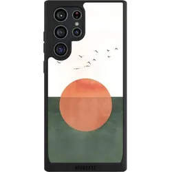 Nivocase Handyhülle für Samsung Galaxy S22 Ultra Hülle NIVOpure Case Schwarz Sonnenschein Sonnenuntergang (Samsung Galaxy S22 Ultra), Smartphone Hülle, Schwarz