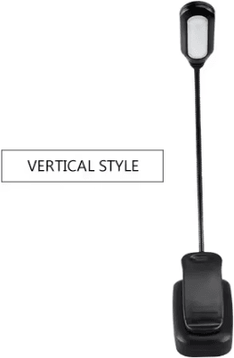 Inspire Curations Mini LED Clip On Book Light Adjustable Battery Powered Reading Lamp vertical Style