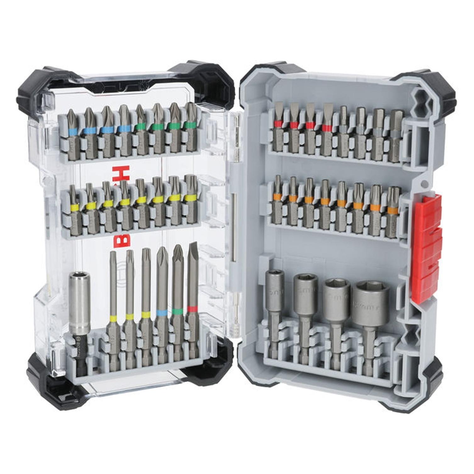 Bosch Professional Bit Set Extra Hard (Innensechskant, Innensechsrund TX, Kreuz Phillips PH, Kreuz Pozidriv PZ, Schraubschlitz) (2607017727)