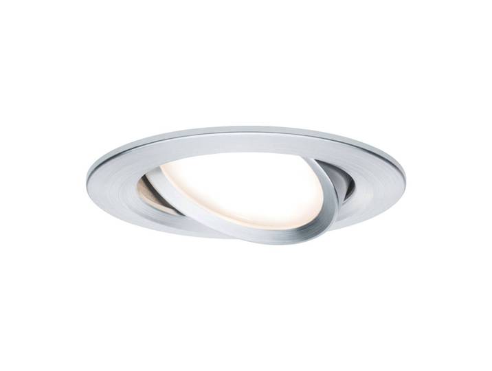 Paulmann Spot Nova Coin rund, schwenkbar, alu gedreht Coin, dimmbar, alu / grau / zink, für Flurbereich, Aluminium, Modern, Einbaustrahler