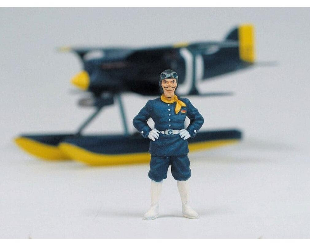 Fine Porco Rosso modelbouwpakket schaal 1/48 met Curtiss R3C-0 watervliegtuig en figuur