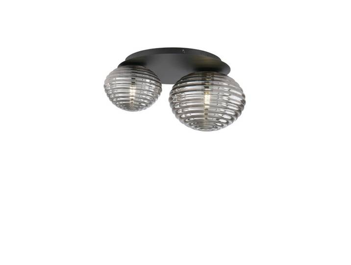 Deckenleuchte Luce Ambiente e Design, Schwarz, Metall, Glas, rund, 45x35x21.5 cm, gleichmäßige Lichtverteilung, Lampen & Leuchten, Innenbeleuchtung, Deckenleuchten, Deckenleuchten