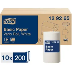 Tork Standard Papierwischtücher für das W5 Kleinrollen-System, 2-lagig, Haushaltspapier, Weiss