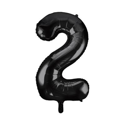 XL Folienballon Zahl 2 schwarz