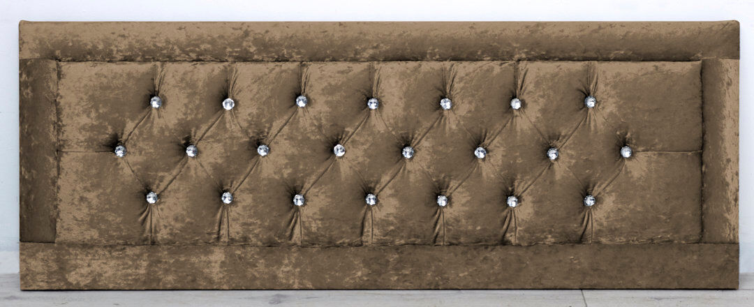 Mercer41 Tabor Upholstered Velvet Headboard Truffle Kingsize (5')