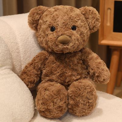 Tiny Tots Teens Trends Brown Bear Plush Soothing Toy, Lovely Curly Teddy Bear Doll, Stuffed Toys, Kids Girls Birthday Gift, Room Decoration brown
