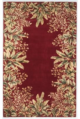 KAS Rugs KAS Emerald Hand-tufted Wool Tropical Border Area Rug