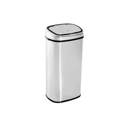 HOMCOM Mülleimer Automatik mit Sensor Edelstahl Silber (68L)