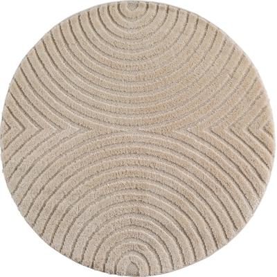 Teppich AYYILDIZ TEPPICHE "ART 1122 , auch als Läufer und in Rund erhältlich", beige, H:8mm Ø:80cm, Teppiche, Teppich, Boho Design, 3D Optik, Struktur Hoch Tief, skandinavisch, Wohnzimmer