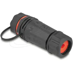 DELOCK Kabelverbin.RJ45 BuBu Cat.6A Geh. wasserfest Verschl