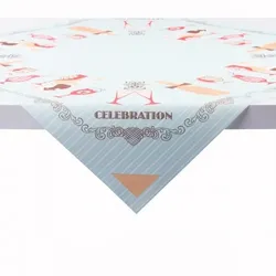 Sovie HOME Tischdecke Celebration in Mint-Orange aus Linclass® Airlaid 80 x 80 cm, 1 Stück