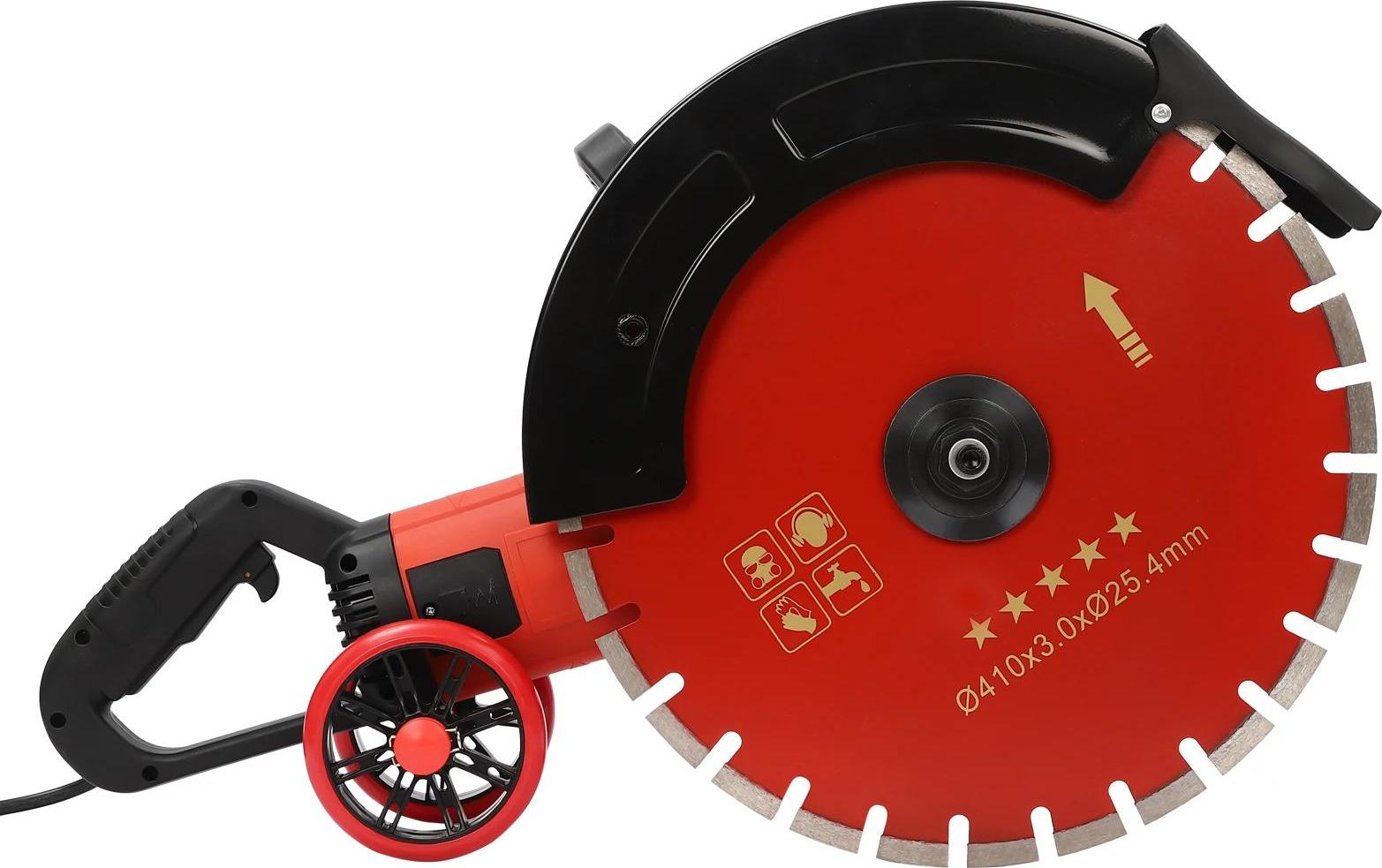 Elektrische Mauernutfräse/Schlitzfräse - Kreissäge zum Nuten - 40,6 cm Blatt - 4000 W - 3000 U/min - 220 V EU-Stecker - Rot