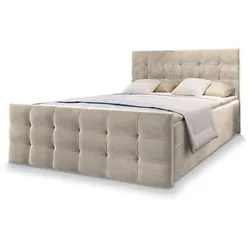 BOXBETT AMON 140x200 cm mit Matratze und Topper - Beige