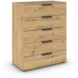 Rauch Möbel Flipp Kommode mit 5 Schubkästen, Eiche Artisan