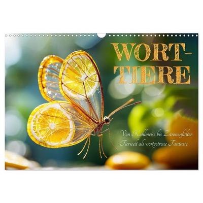Wort-Tiere (Wandkalender 2027 DIN A3 quer), CALVENDO Monatskalender