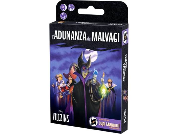 Asmodee, Disney Villains: De Vergadering van de Bozen, Bordspel van Bluff en Strategie, 6-12 spelers, ouder dan 10 jaar, Italiaanse editie