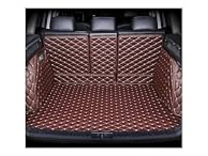 Tapis Protection Coffre pour Land pour Rover pour Discovery 5 Seven Seats 2017-2019 Tapis Coffre À Couverture Complète pour Voiture Intérieur Plateau À Bagages Étanche(Café)
