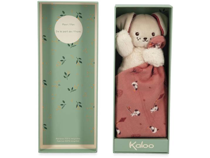 Kaloo - Carre Douceur - Knuffeldoekje - Hond - Steenrood