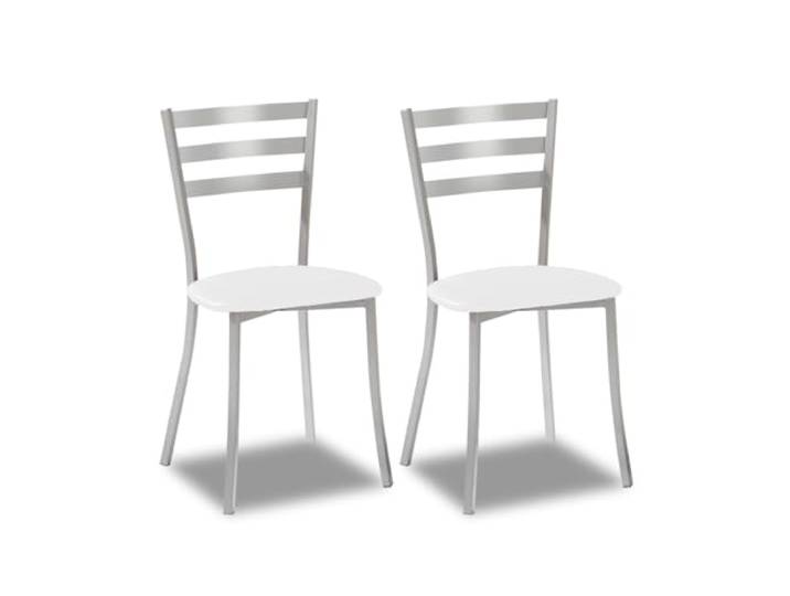 ASTIMESA SCALMBL Zwei Küchenstühle, Metall, Weiß, Sitzhöhe 45 cm