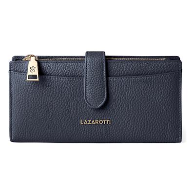 Geldbörse LAZAROTTI "Bologna Leather Geldbörse Leder 20 cm", Damen, blau (royal), Leder, Kleinlederwaren