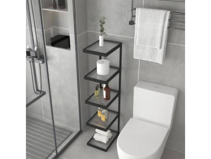 Weiwehome Schmales Organizer-Regal, moderner schmaler Beistelltisch Industrie Design, 2 Ablagen, platzsparend, vielseitig einsetzbar(Black,47.2in*13.8in*7.9in)