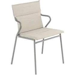 Stuhl mit Armlehne ANCONE Latte / Gestell Titane