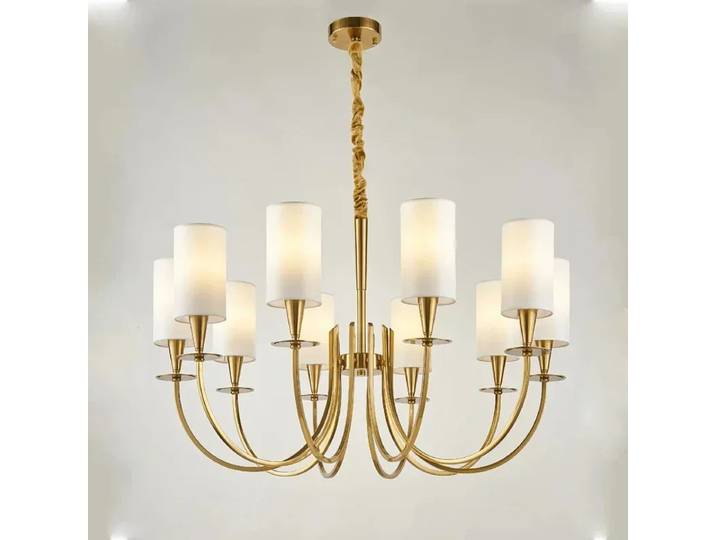2025 moderne américain Rural plafond lustre lumières nordique salon cuivre pendentif lumières chinois Restaurant chambre cuisine