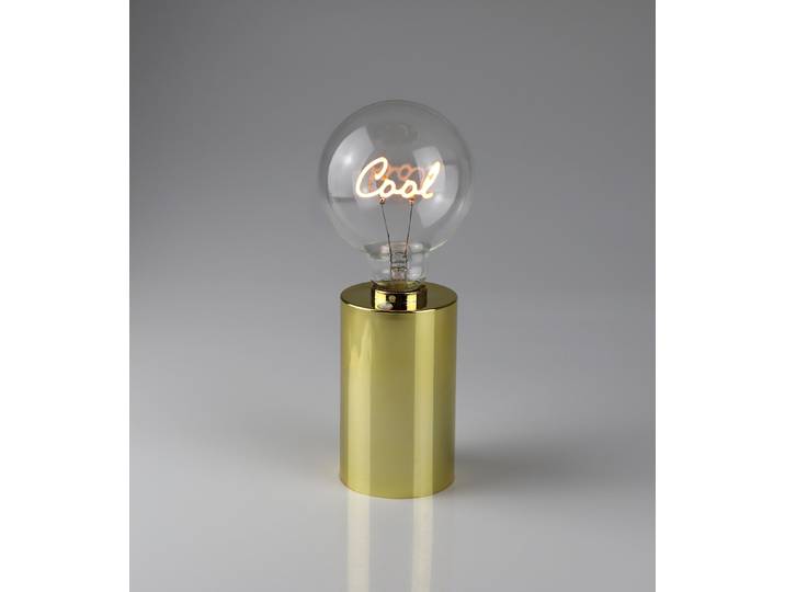 LED Dekoobjekt AM DESIGN Glühbirne mit Cool Schriftzug , gold, H:29cm L:12,5cm, Leuchten, LED Dekoobjekt, 12,5x29 cm