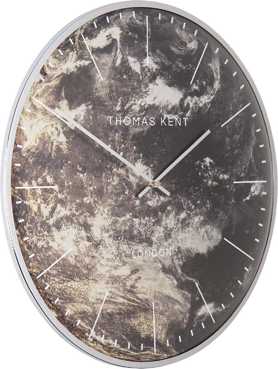 Thomas Kent Wandklok rond Oyster S - Aubergine met zilver - Diameter: 40 cm