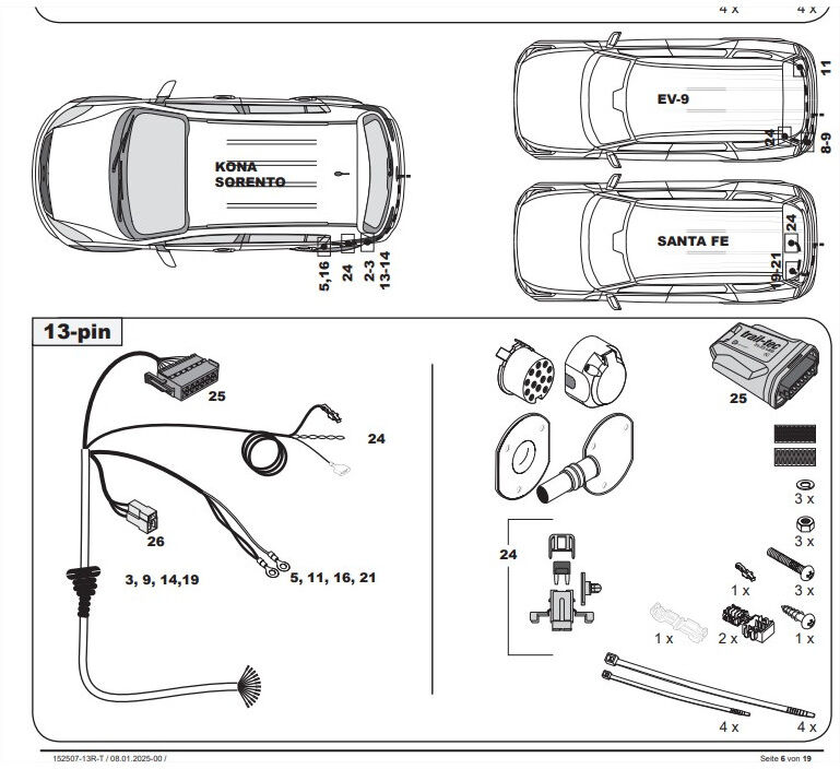 FAISCEAU SPECIFIQUE 13 BROCHES POUR HYUNDAI KONA (04/23-)