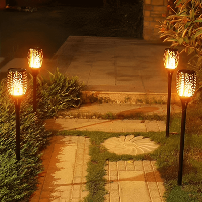 HomeDecorAndMore LLC Flickering Flame Solar Lights 4 Pcs