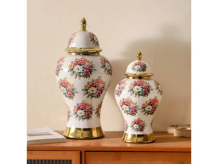 Vase en céramique de mariage de luxe léger de 45cm, décoration de décoration de maison en céramique
