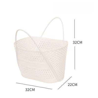 Swimming Bathing Handle Basket Student Bathing Basket Bathroom Storage Basket white