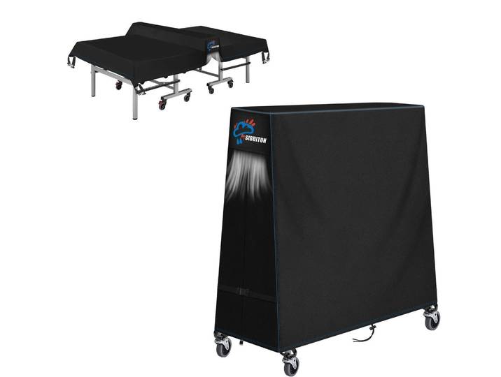 Tischtennis-Abdeckung 300D Oxford Allwetterschutz Wasserdicht Sonnenfest Schwarz 165x70x185cm