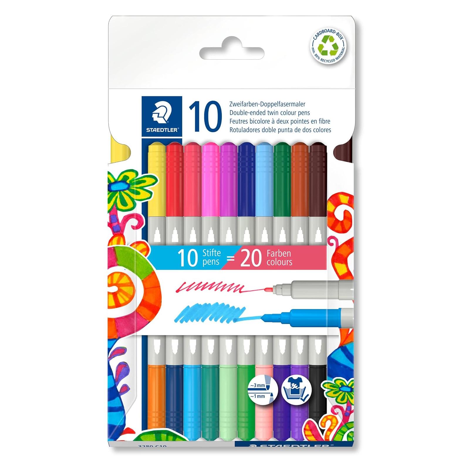 Staedtler 3280 Doppelfasermaler zweifarbig (10x) (3280 C10)