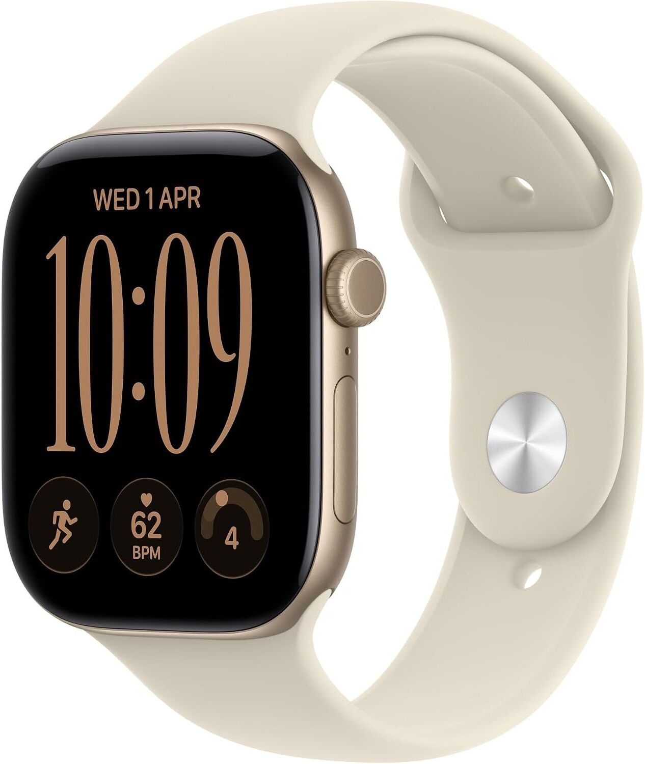 Apple Watch Series 12 GPS 46mm Light Gold Aluminium with Sand Sport Band S/M