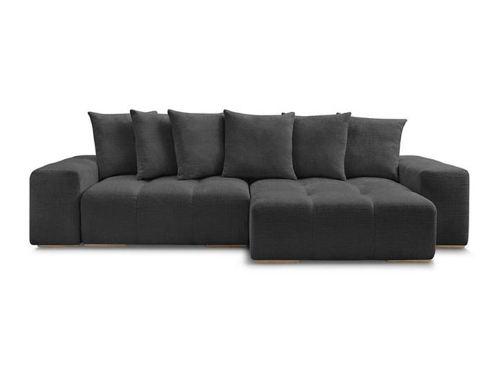 Ecksofa BOBOCHIC ANAKIN Stoff mit Textur schwarz