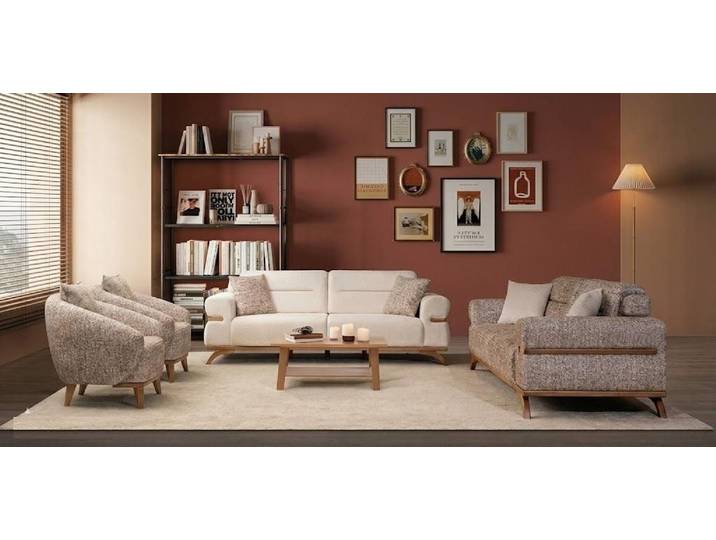 Xlmoebel Polstergarnitur Sofa Sessel Wohnzimmer Braun Stil Modern bequem praktisch geräumig