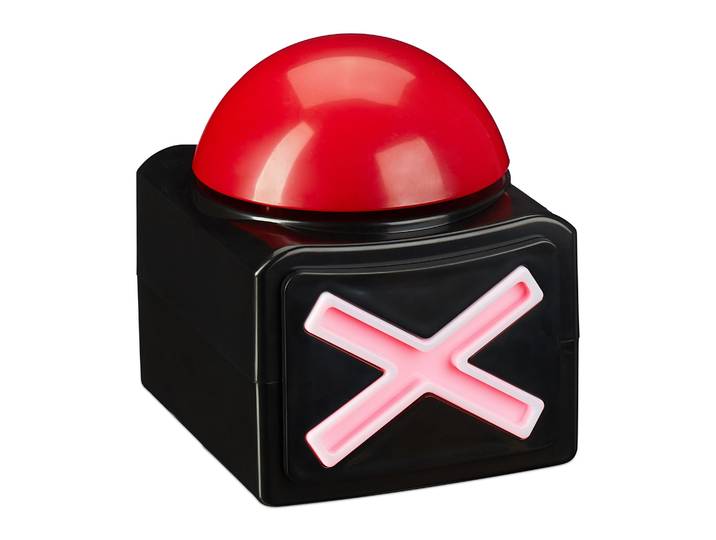 Buzzer mit Sound und Licht Weiss-Rot-Schwarz