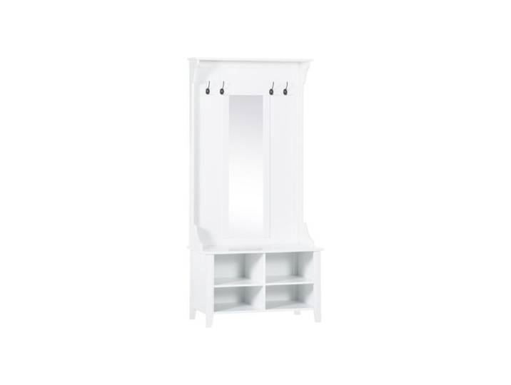 Hallway Furniture Set Shoe Bench Storage Mirror Cabinet Coat Rack Multiple Cubes Hangers Organiser Shelves w/ 4 Hooks
