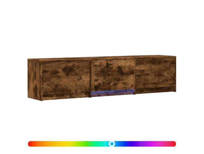 NOUVEAU Meuble télé - Meuble TV - Console TV - avec LED 165x34x40cm - Chêne fumé - 42413