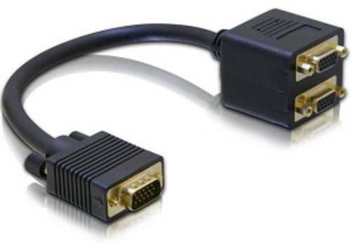 Delock 65060 VGA Adapter [1x D-SUB-Stecker 15pol. - 2x D-SUB-Stecker 15pol.] 0.20m