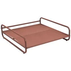 Gestell für modularen Gartenliegestuhl mit Hocker, Terrakottamuster Oviala
