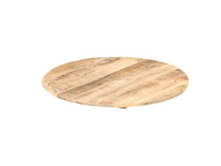 KTHLBRH Runde Tischplatte aus Massivholz Mango, 80 cm, 15-16 mm Polierte Lackierung, zwei Halterungen im Lieferumfang enthalten, Industrie-Look, leicht zu reinigen