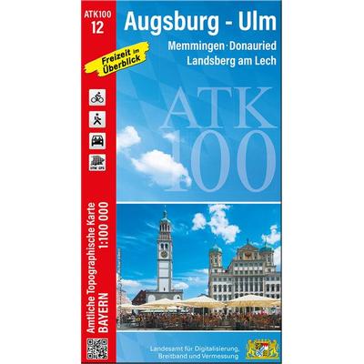 ATK100-12 Augsburg-Ulm (Amtliche Topographische Karte 1:100000), Sonstige von , Landesamt für Digitalisierung, Breitband und Vermessung, Bayern,