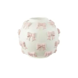 HOME STORY Vase Schleifen   ¦ rosa/pink ¦ Porzellan ¦ Maße (cm): B: 17,3 H: 15,8
