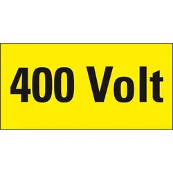 Aufkleber I Warnschild 400 Volt, RoHS konform, Folie, selbstklebend, 74x37mm